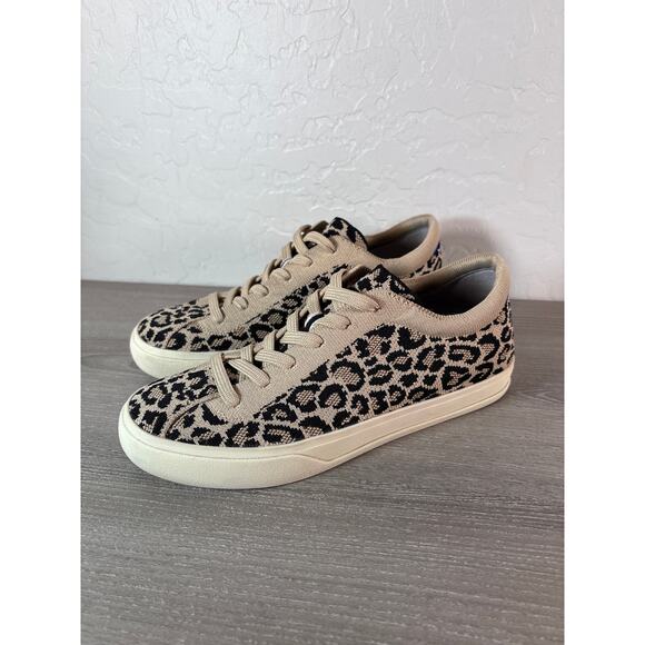 Rothys Lace Up Sneakers Women's Little Desert Cat Leopard Print Shoes Size 7 - Picture 1 of 7